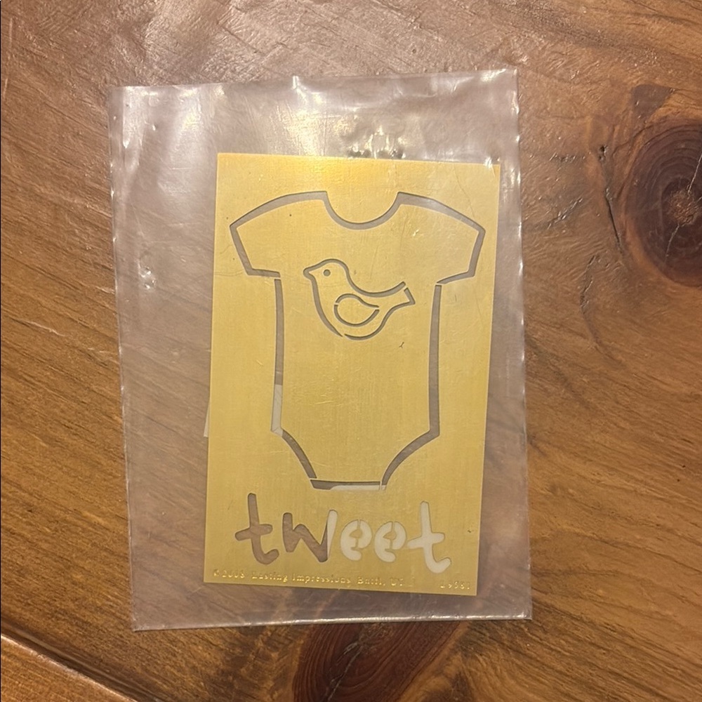 Gold Baby Onesie Embossing Die Cut Template